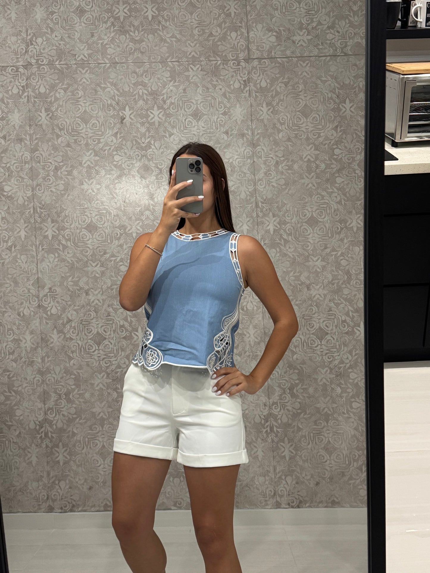 Blue Lacewave Blouse