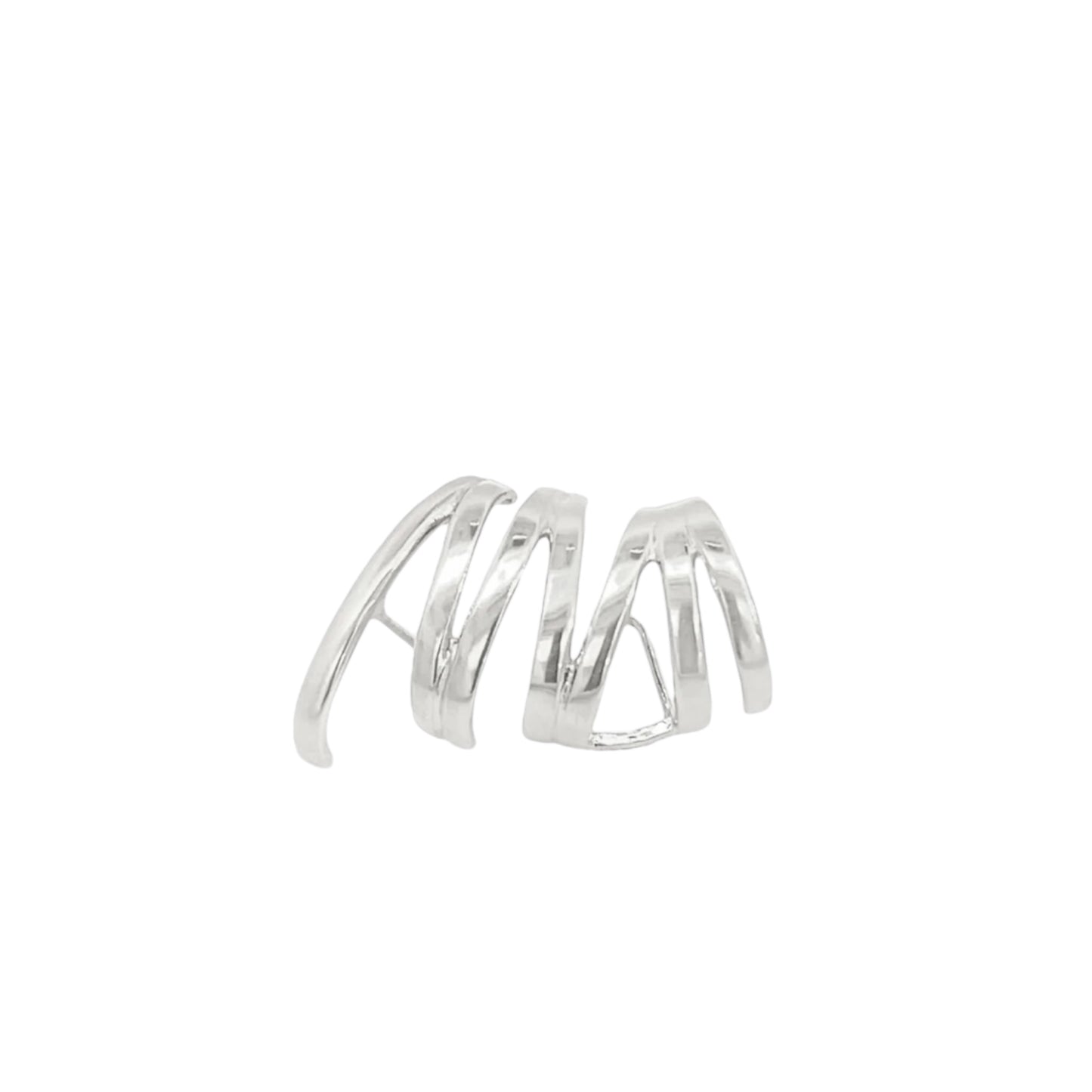 Abstract Chevron Patterned Earrings with Cuff