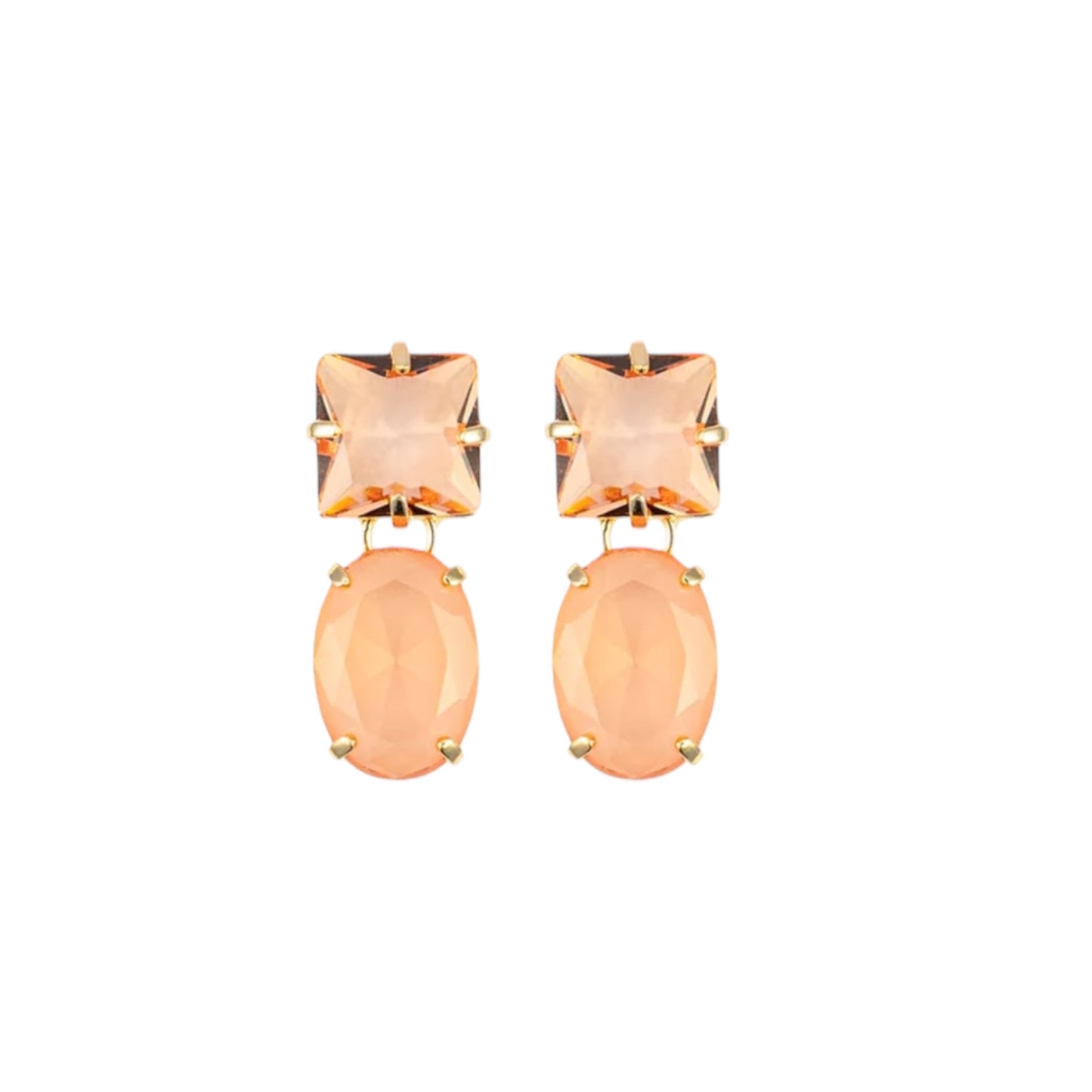 Synthetic Natural Stone Dangle Drop Stud
