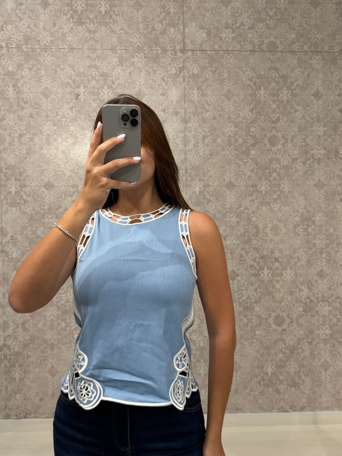 Blue Lacewave Blouse