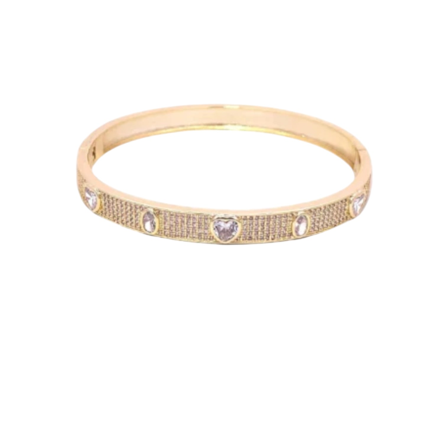 CZ Paved Stone Bangle Bracelet