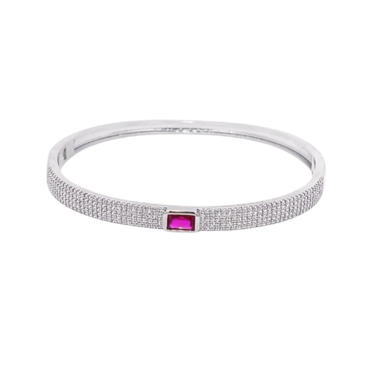 Paved Stone Bangle Bracelet