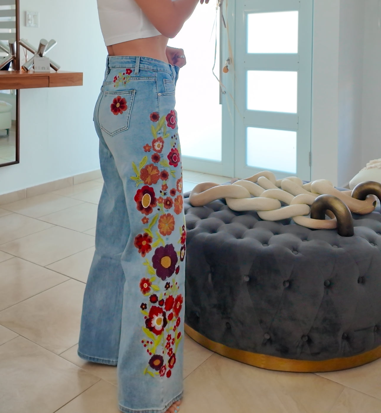 Wild Bloom Embroided Jean