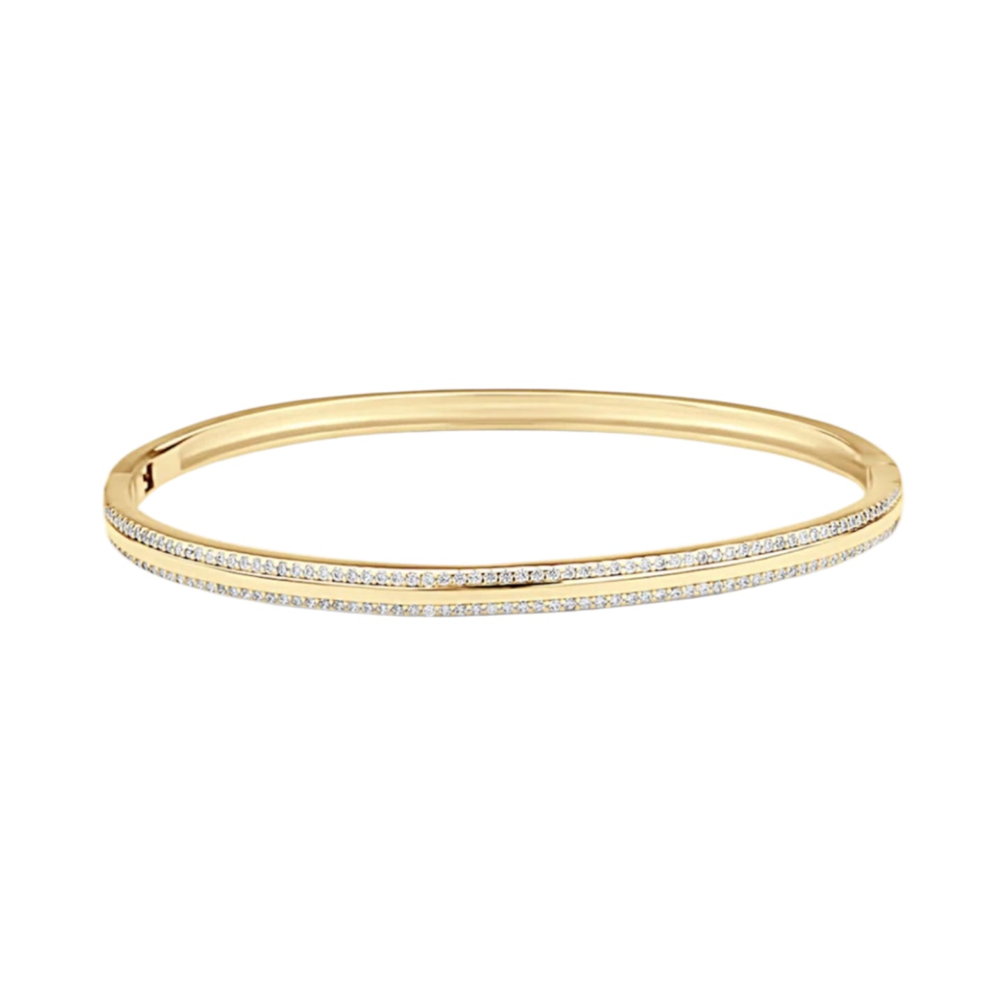CZ Stones Minimalist Paved Slim Bangle Bracelet