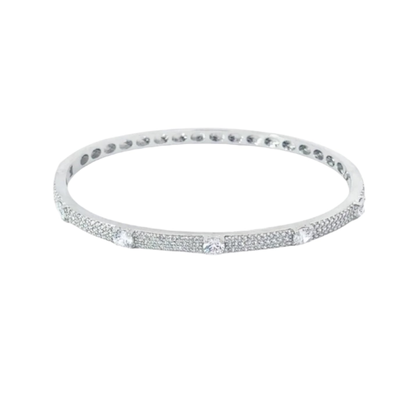 Clear Paved Stone Bangle Bracelet