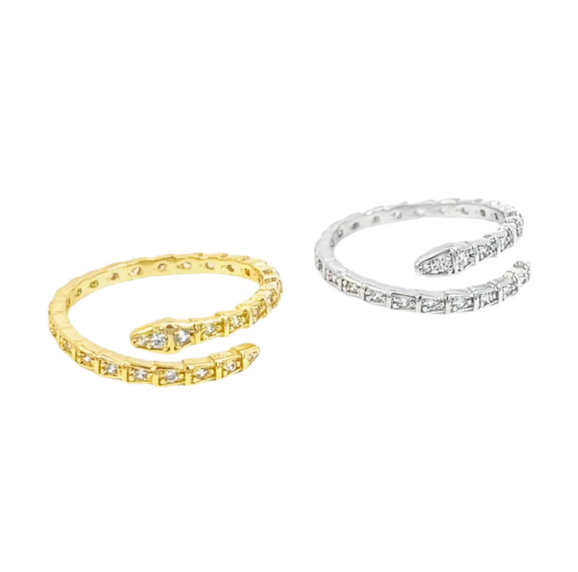 Thin CZ Serpent Ring