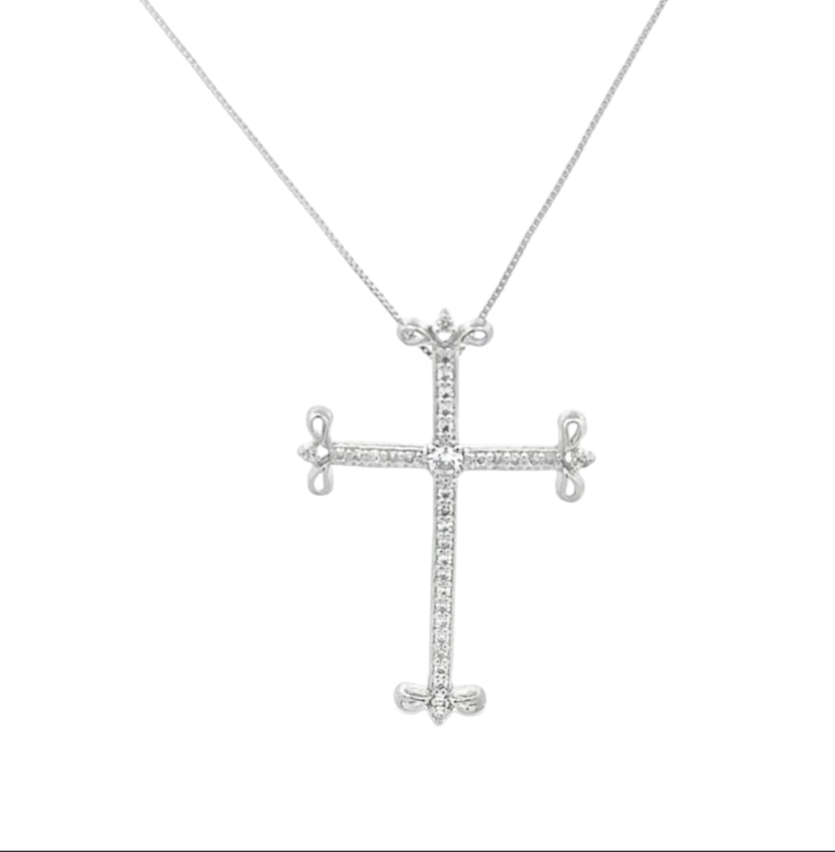 Cross Necklace With CZ Stones