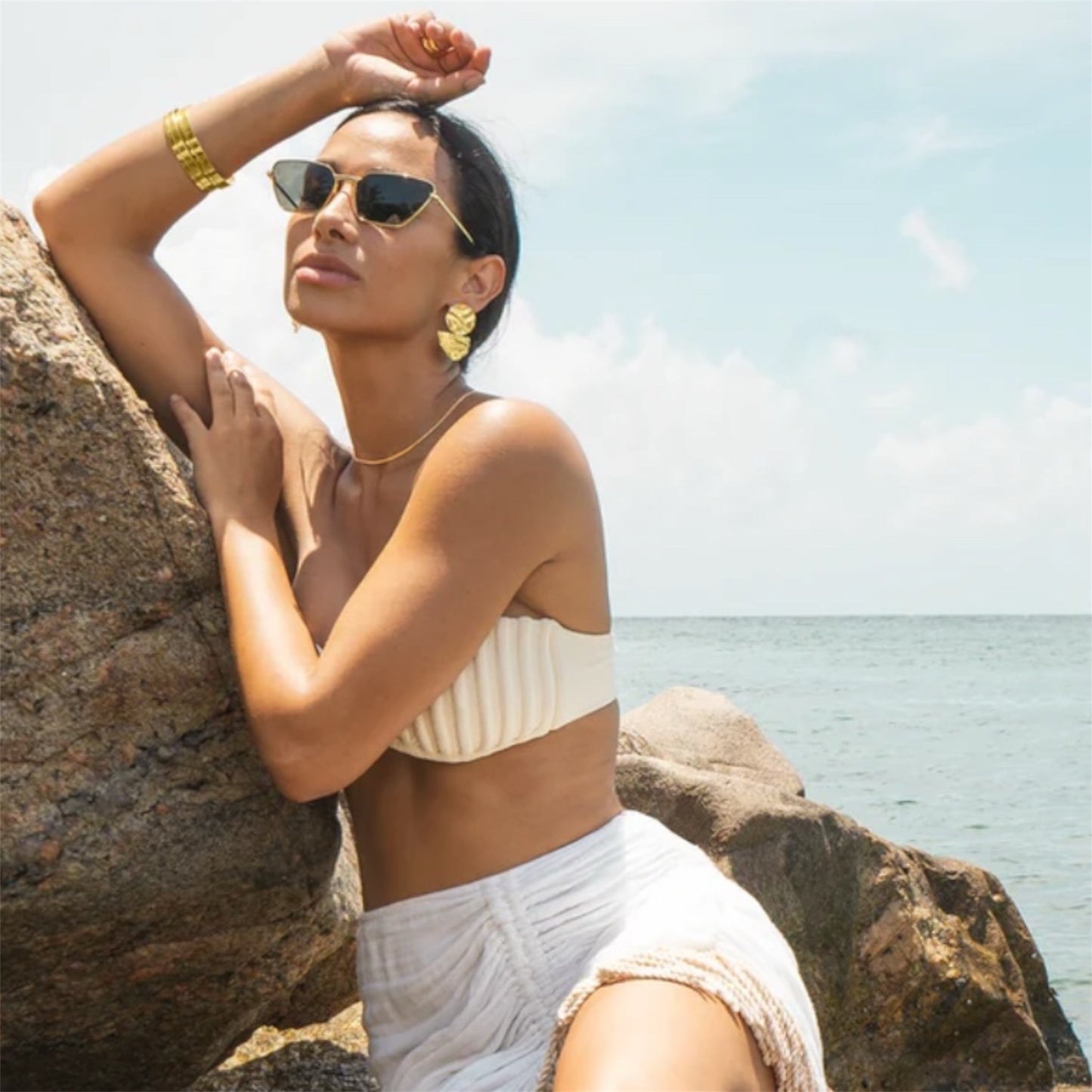 Round Semicircle Earrings