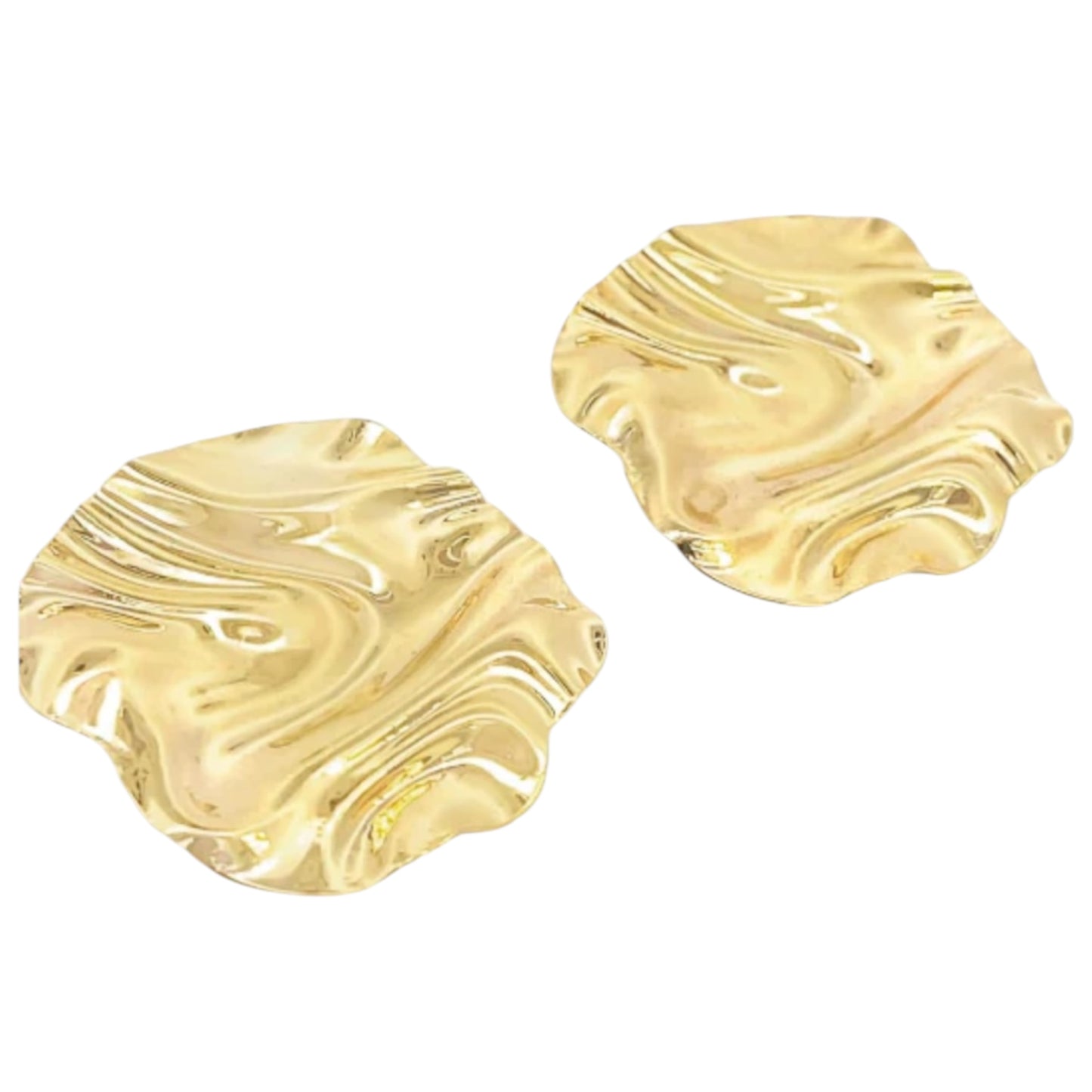 Modern Folded Round Ruffle Earrings