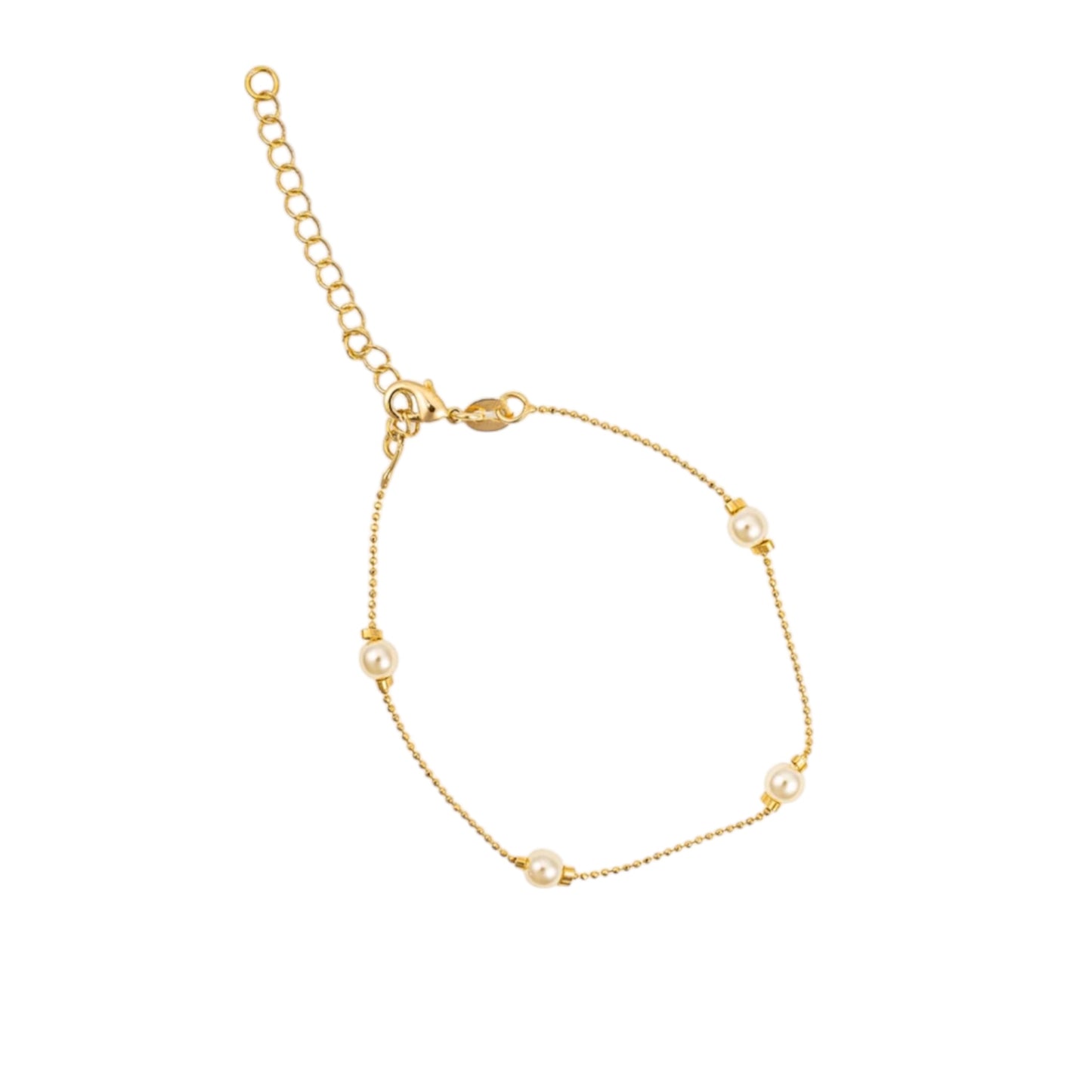 Mini Ball Chain Pearl Accent Bracelet