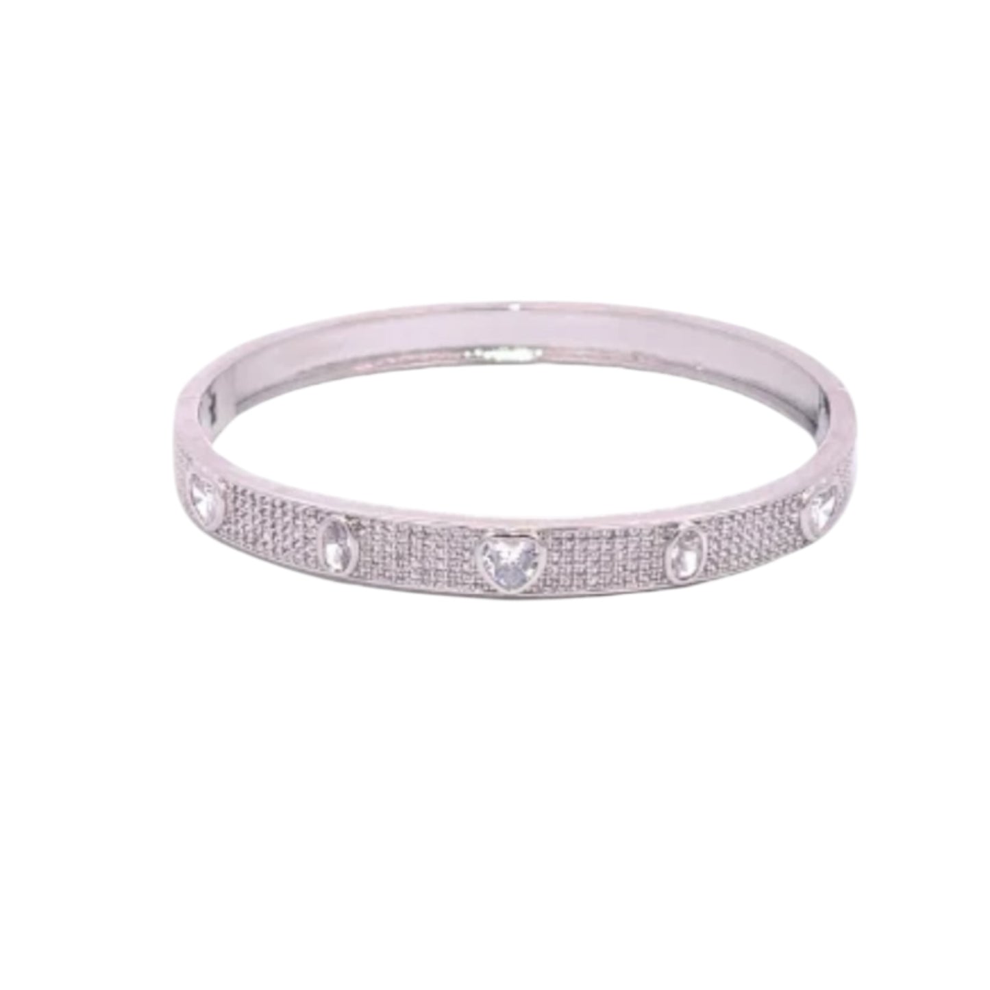 CZ Paved Stone Bangle Bracelet