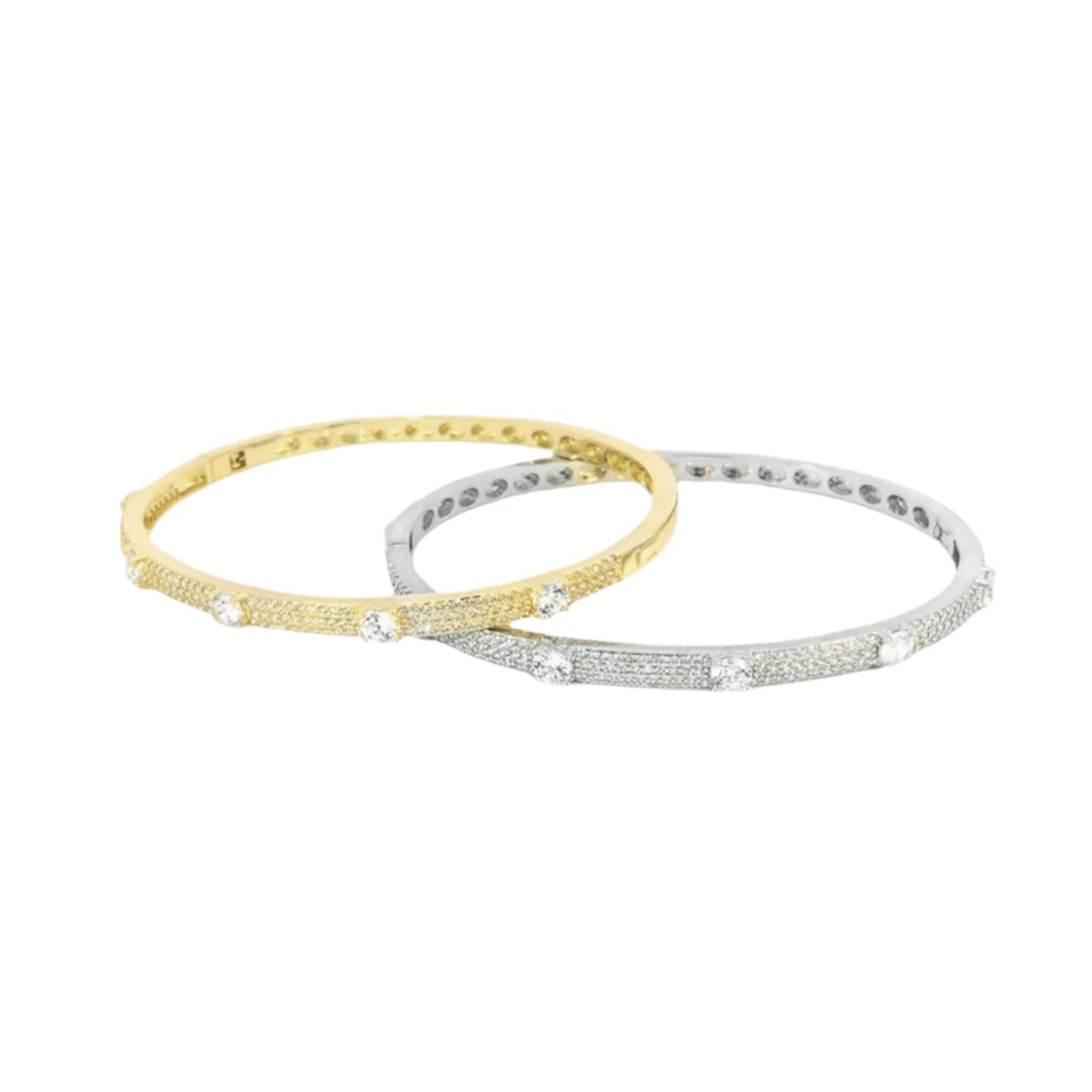 Clear Paved Stone Bangle Bracelet