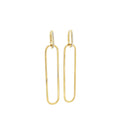 Paperclip Drop CZ Pave Huggie Earrings