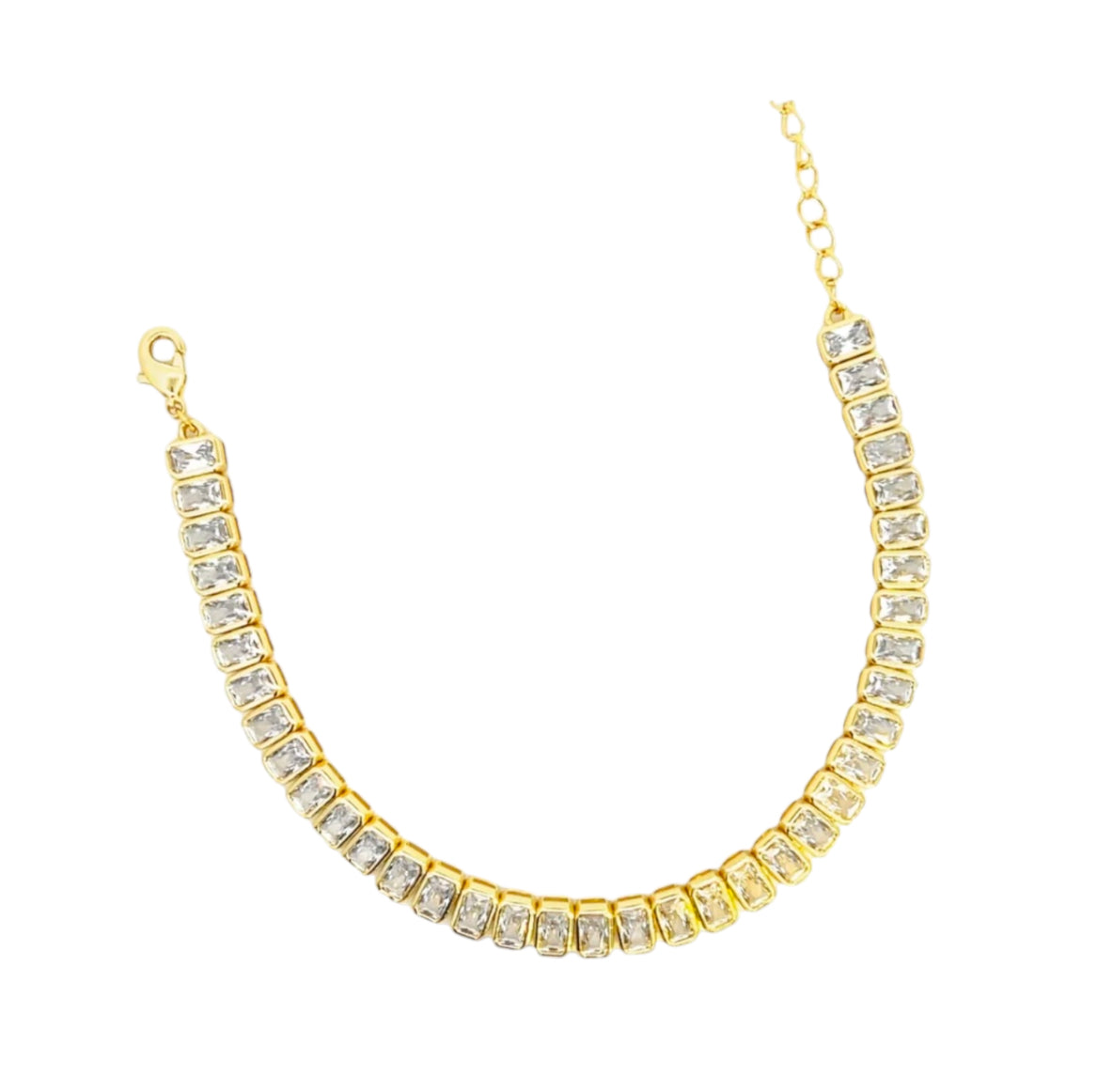 Wide Rectangle CZ Tennis Bracelet
