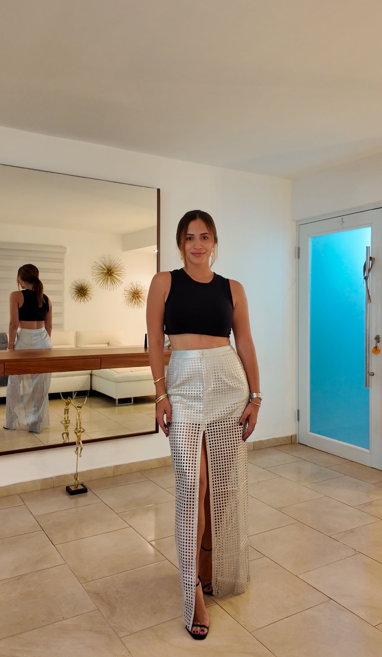 Metallic Silver Skirt