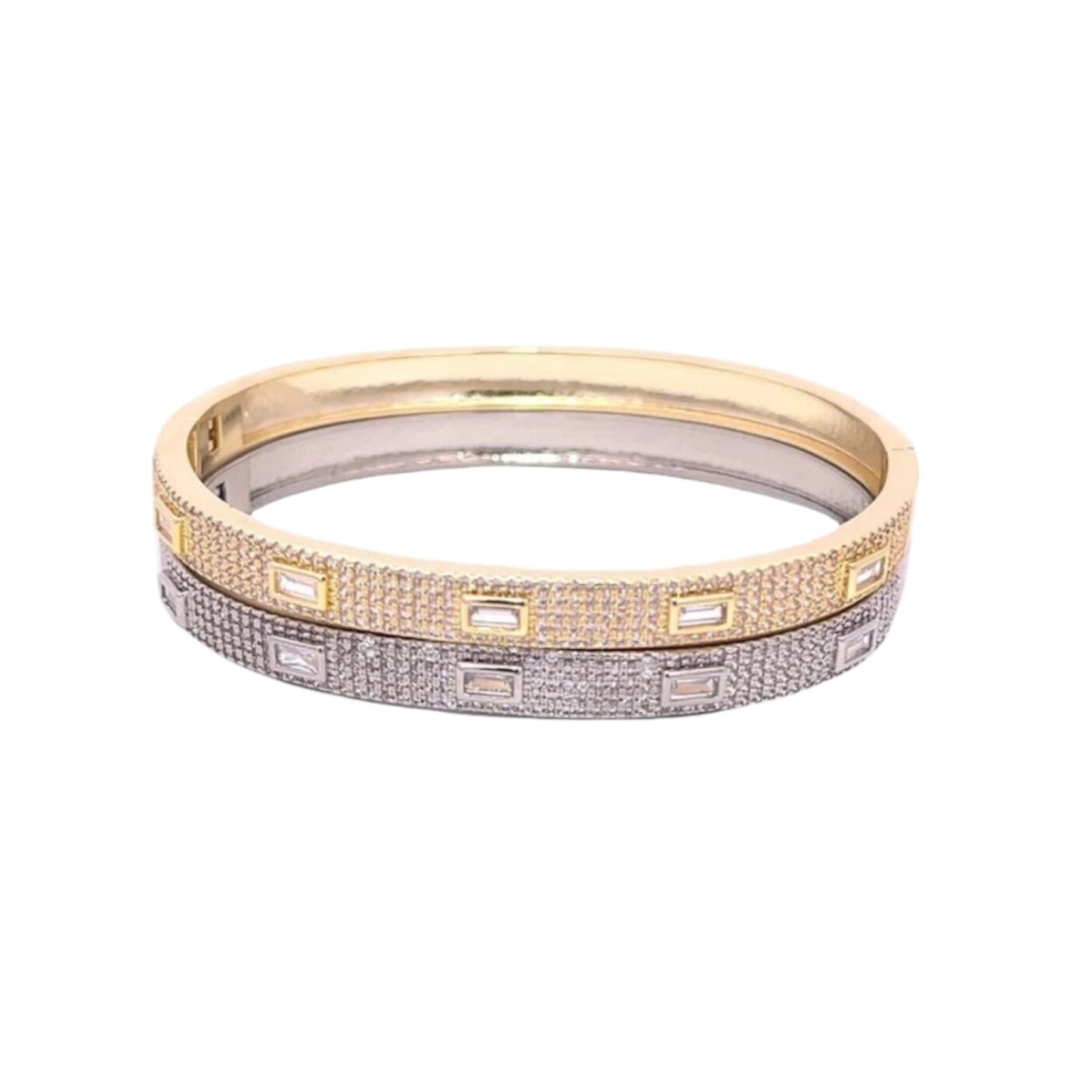 Paved Stone Bangle Bracelet