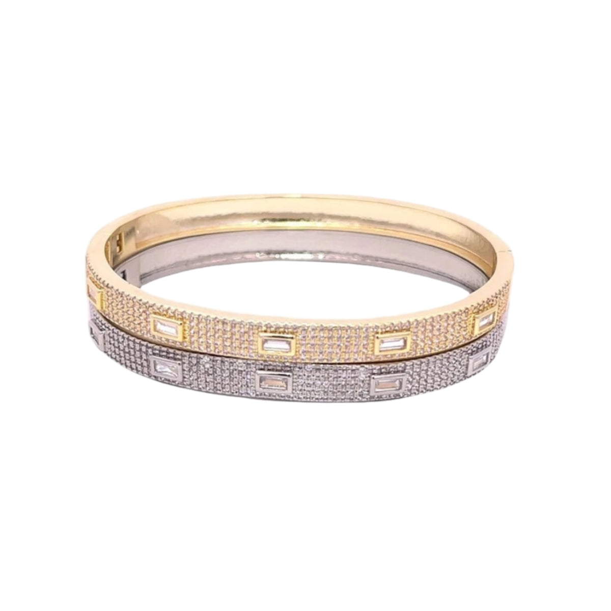 Paved Stone Bangle Bracelet