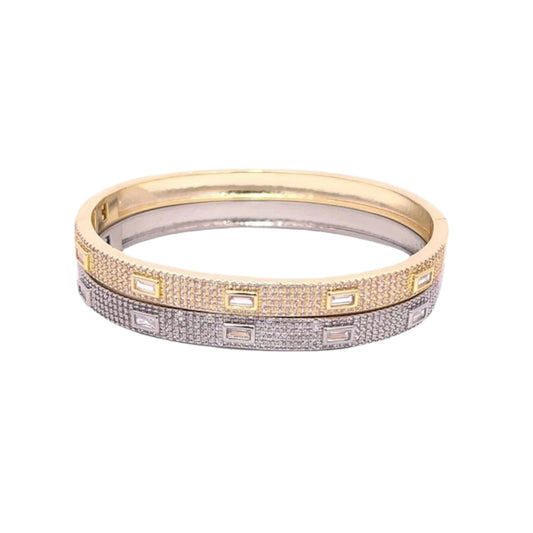 Paved Stone Bangle Bracelet