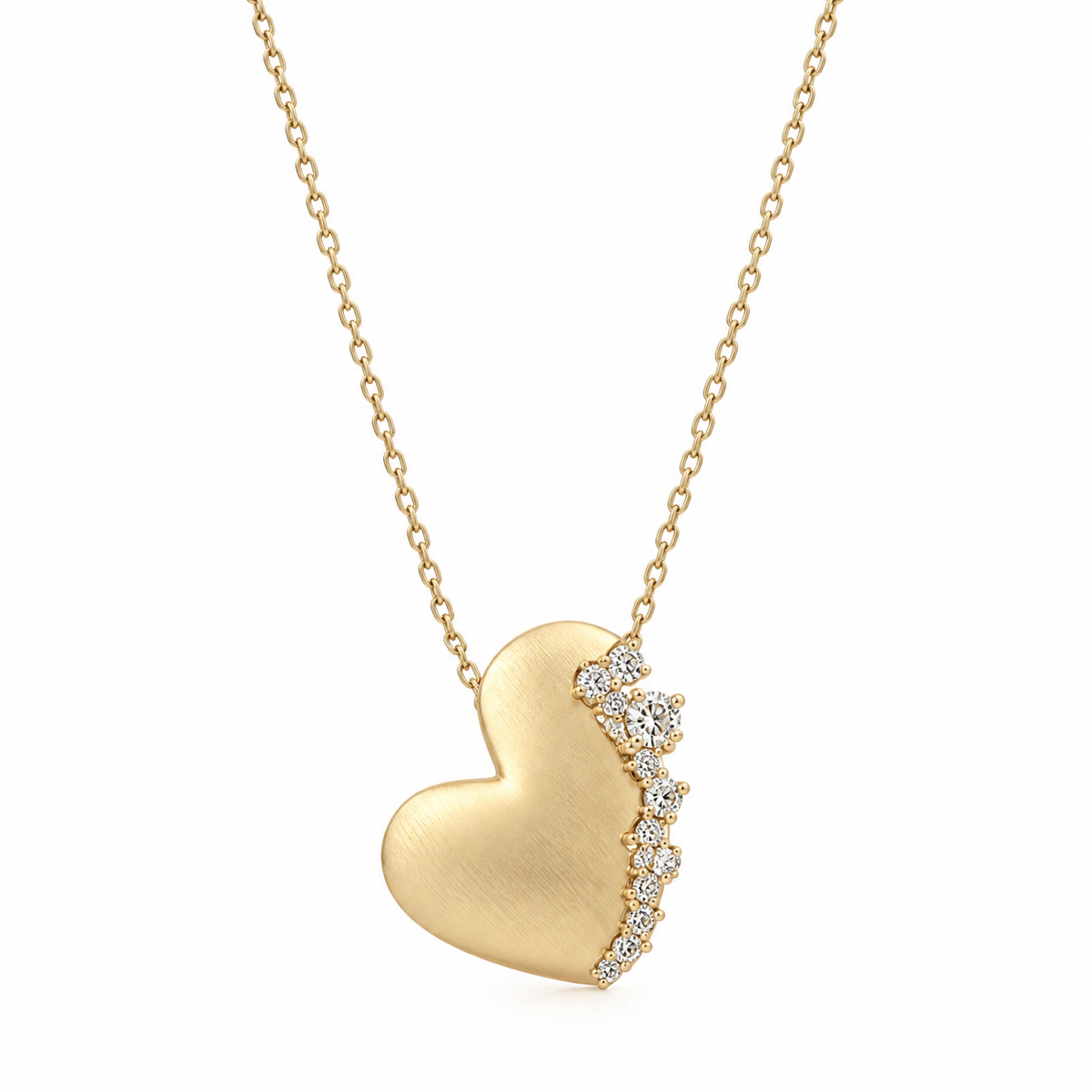 .16 CT | Natural Diamond Heart Necklace