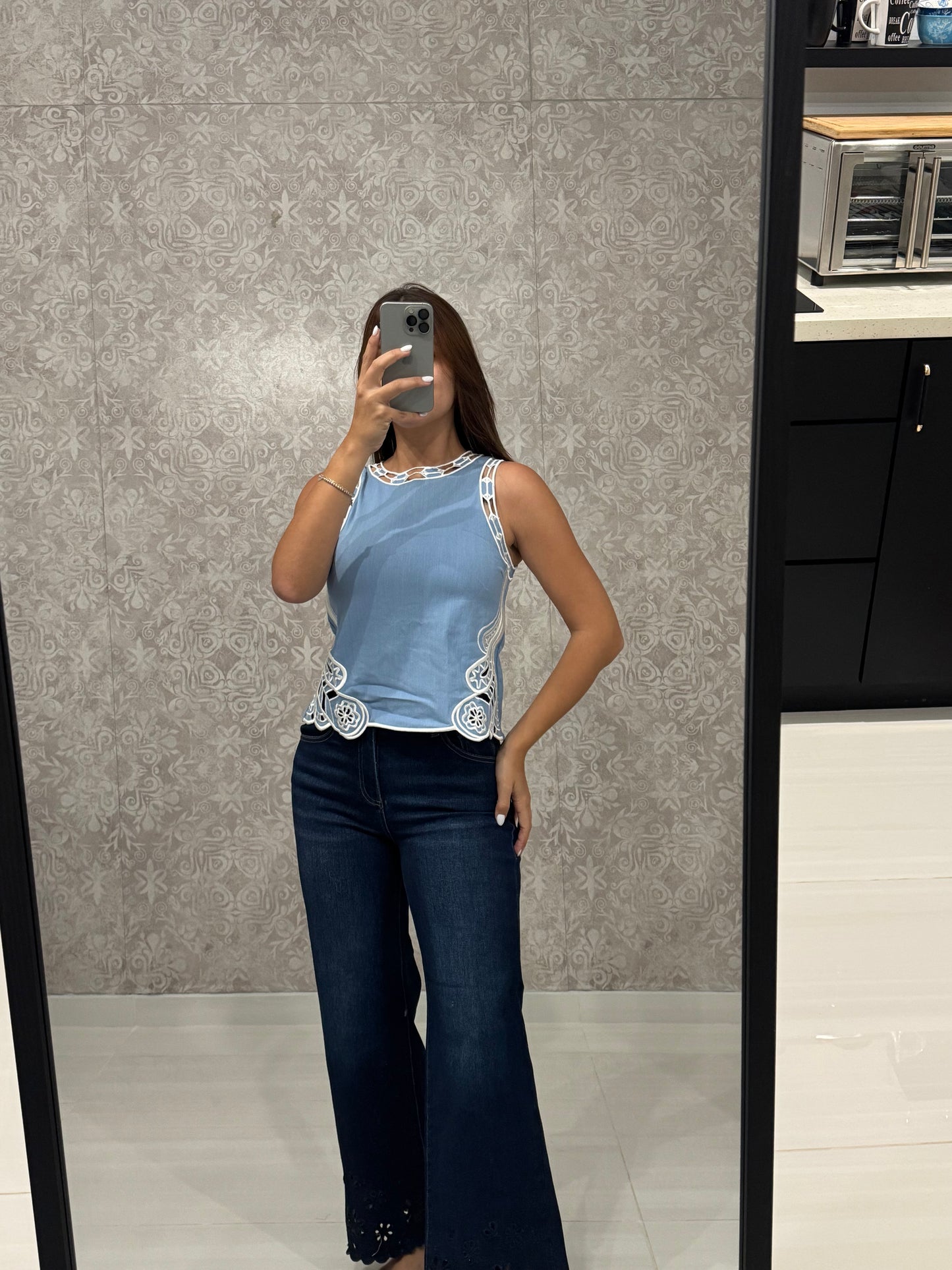 Blue Lacewave Blouse