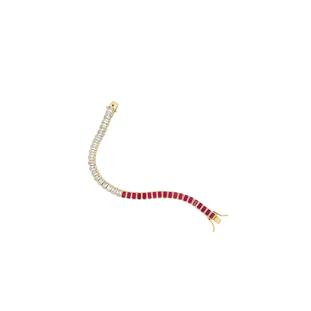 6mm Two-tone Colorful/Clear CZ Tennis Bracelet