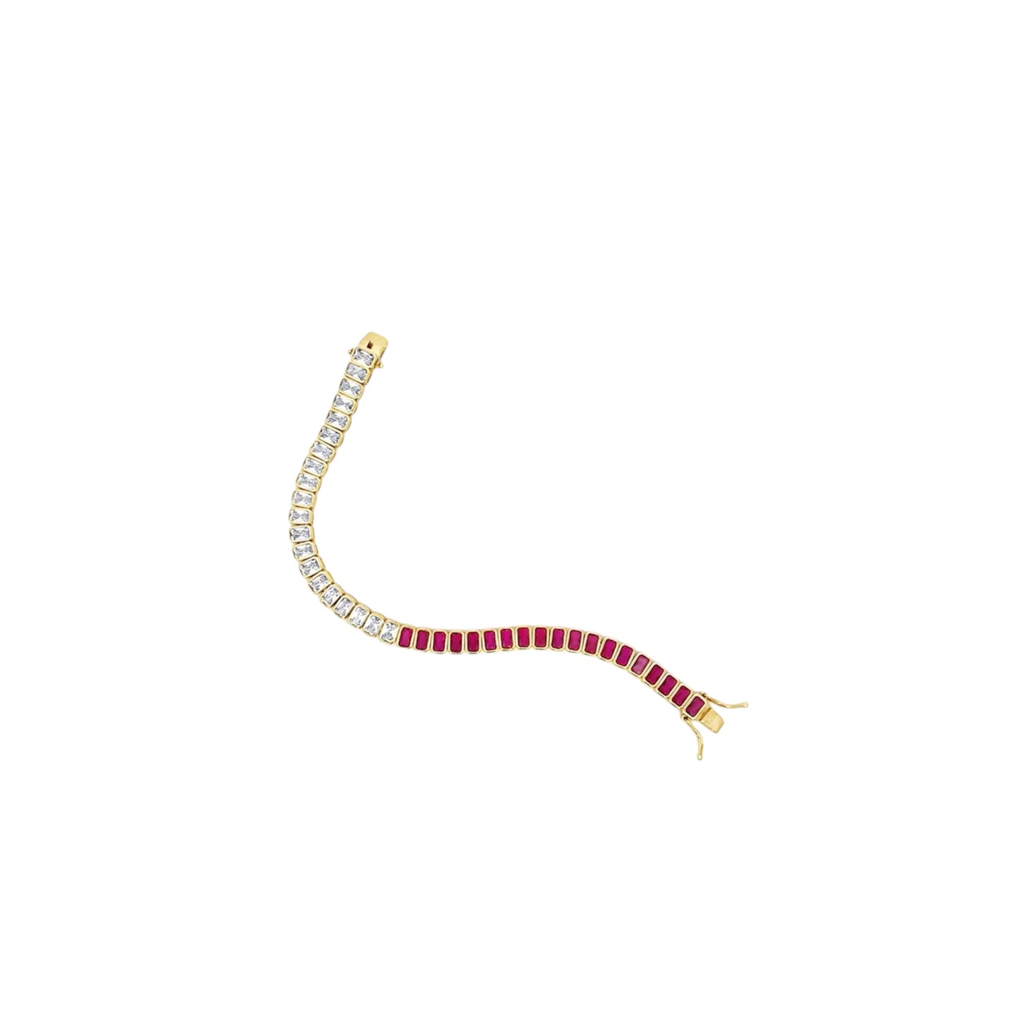 6mm Two-tone Colorful/Clear CZ Tennis Bracelet