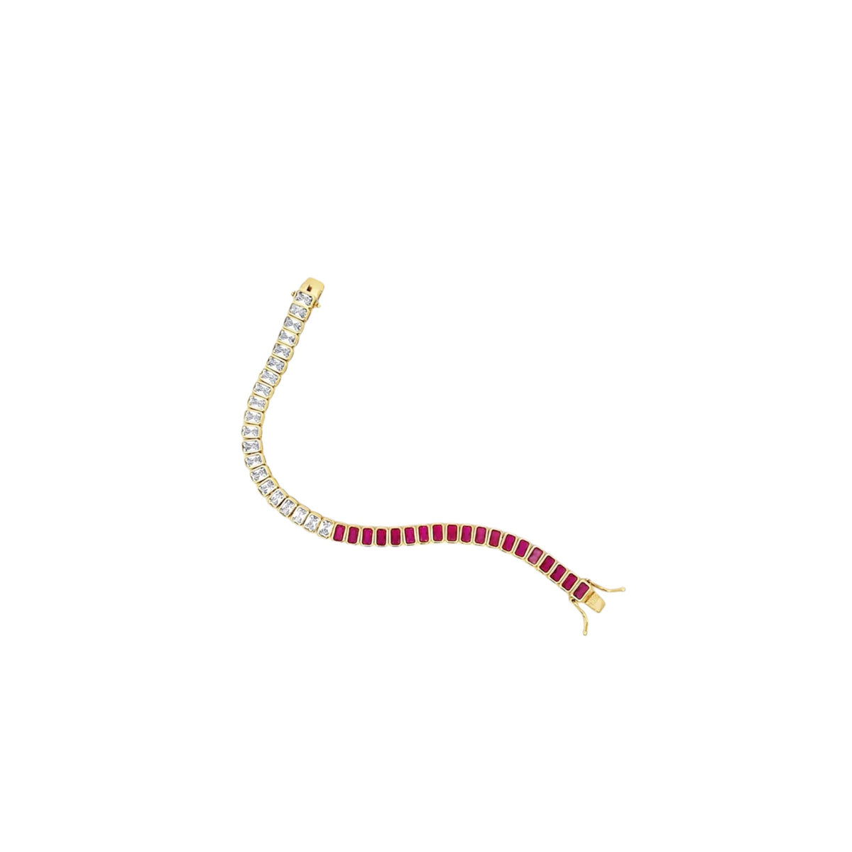 6mm Two-tone Colorful/Clear CZ Tennis Bracelet