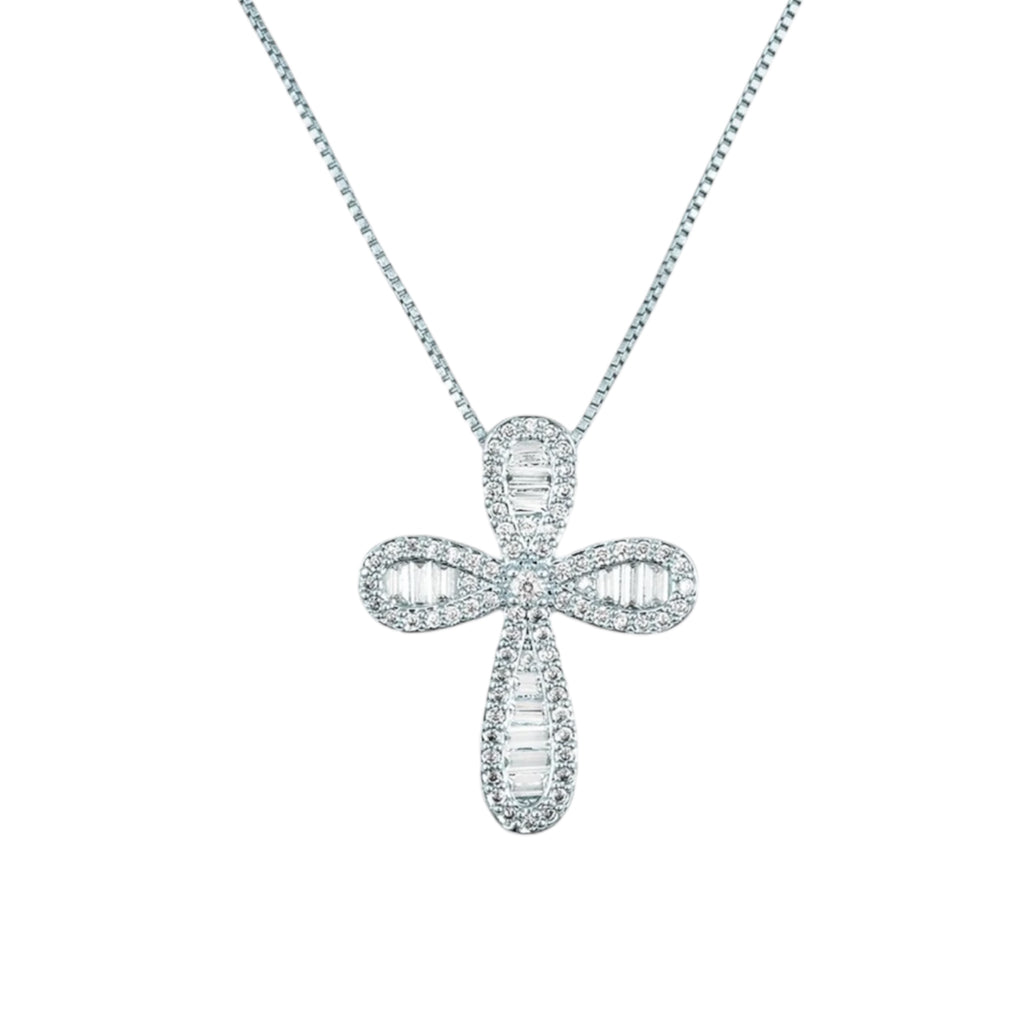 Baguette Cross Crucifix Necklace