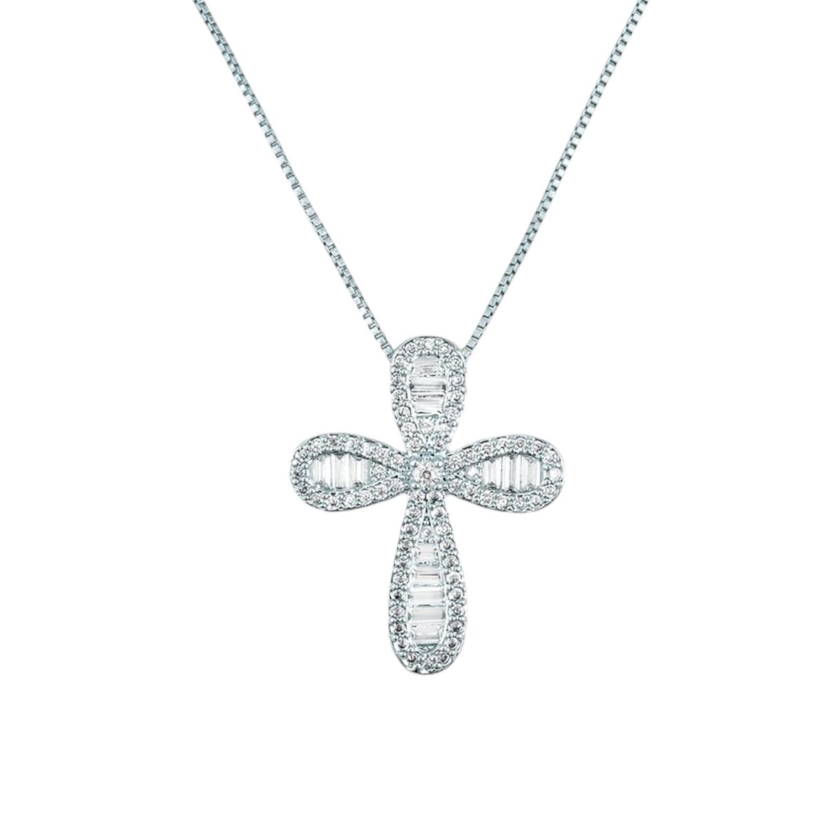 Baguette Cross Crucifix Necklace