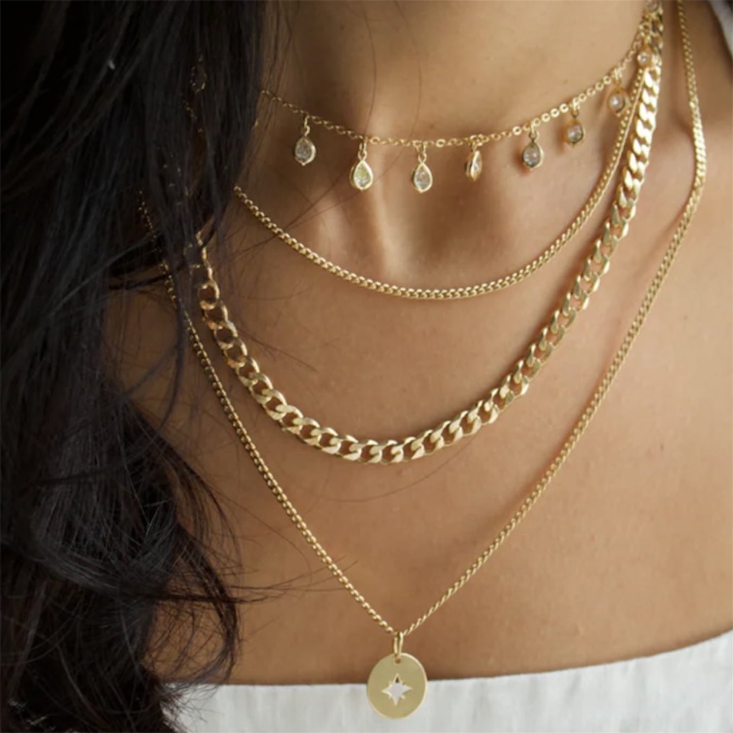 Tear Drop Zirconia Dangle Choker