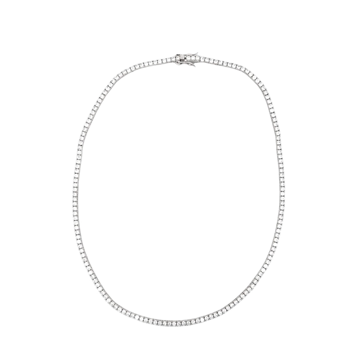2mm Tennis Basket CZ Necklace