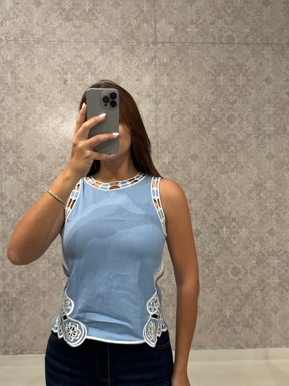 Blue Lacewave Blouse