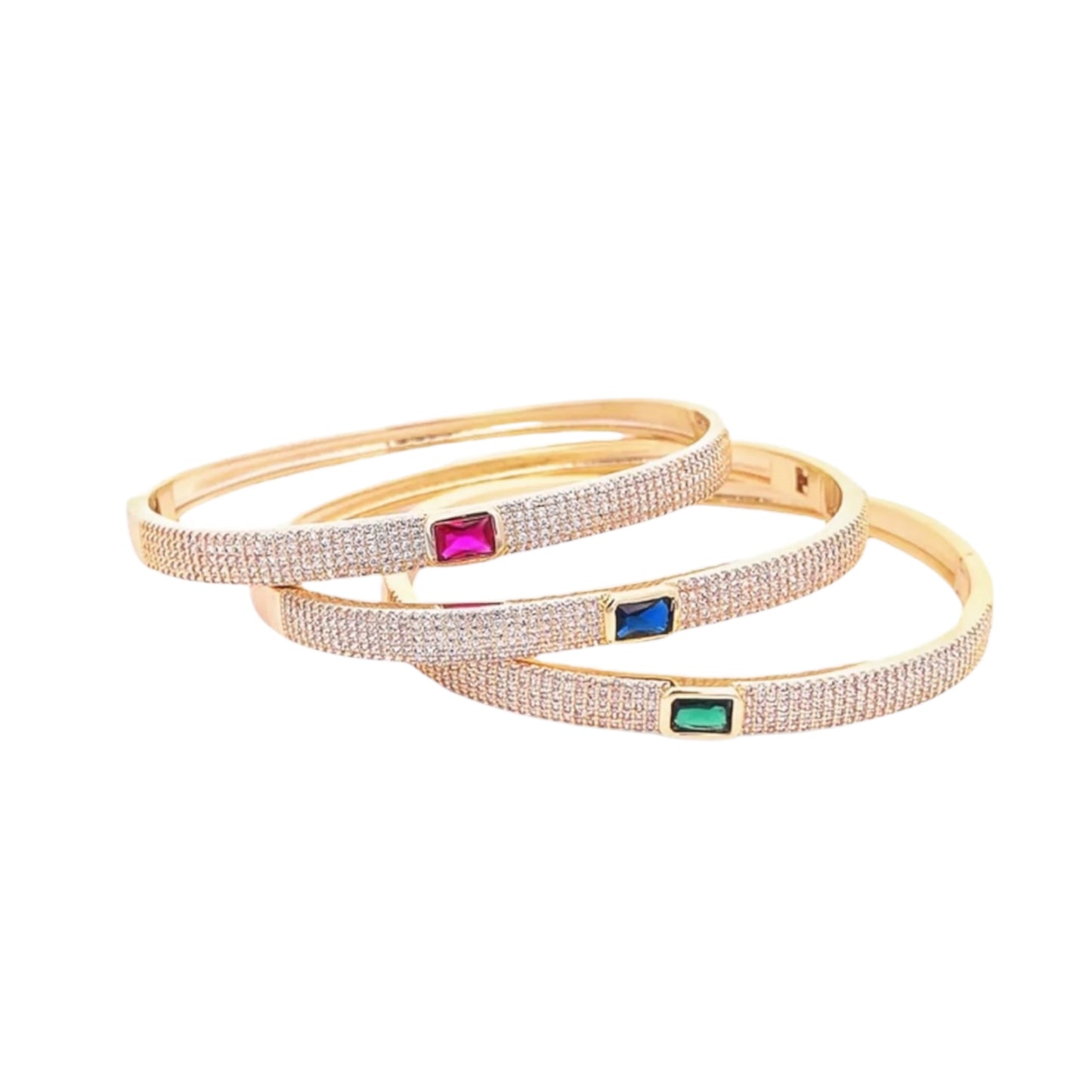 Paved Stone Bangle Bracelet
