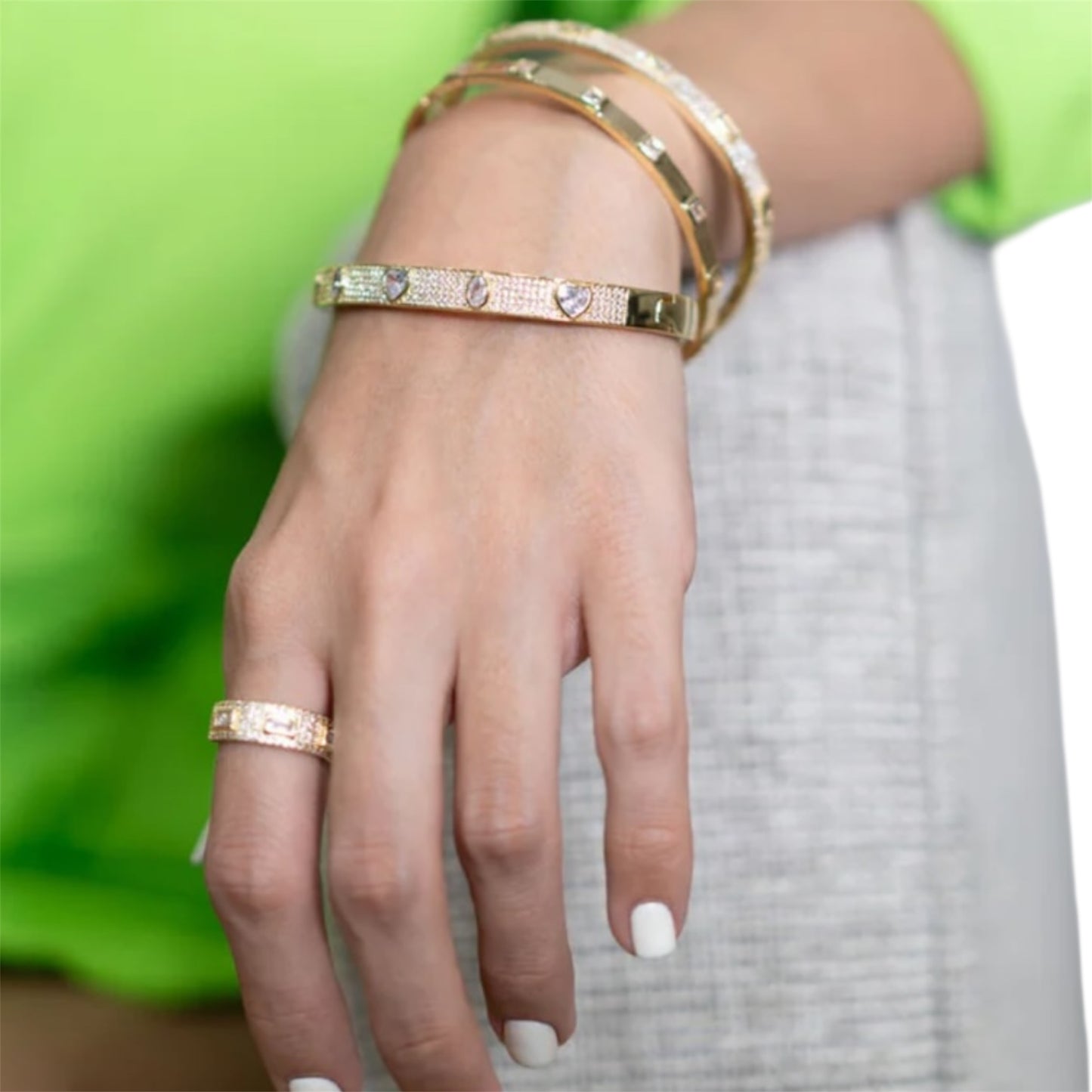 Paved Baguette CZ Band Ring