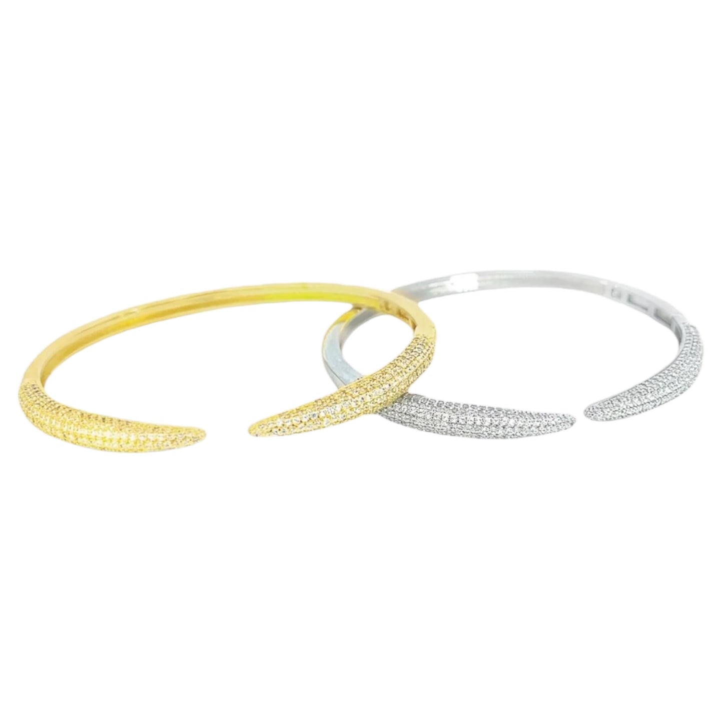 CZ Claw Paved Stone Bangle Bracelet