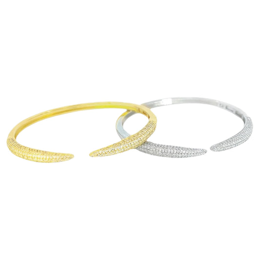 CZ Claw Paved Stone Bangle Bracelet
