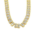 Wide Rectangle CZ Tennis Necklace