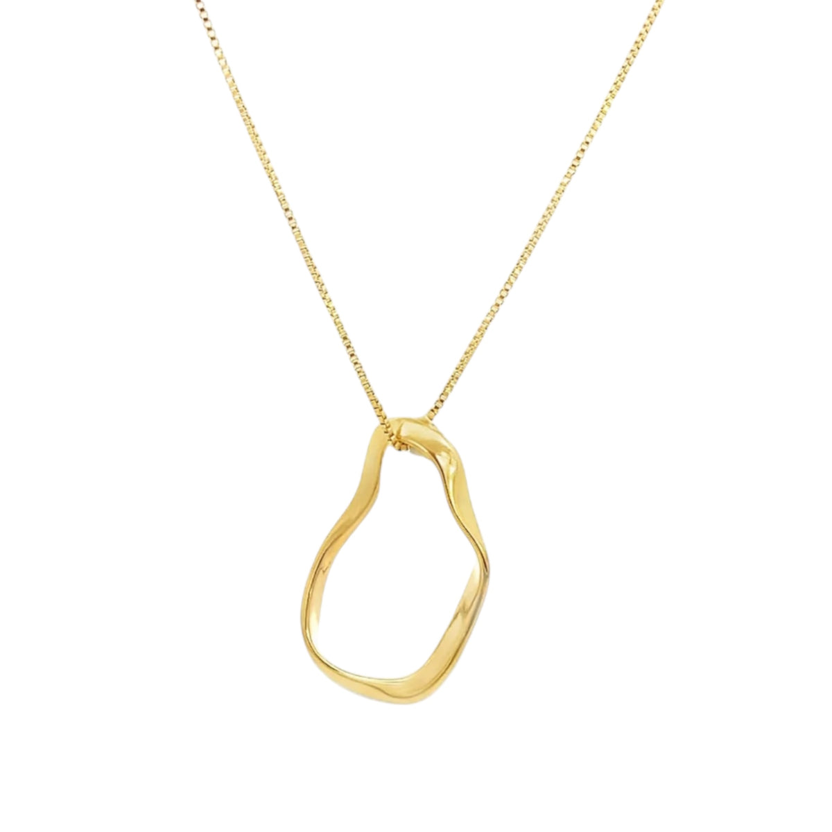 Abstract Oval Pendant Necklace