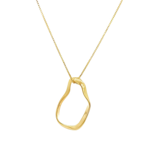 Abstract Oval Pendant Necklace