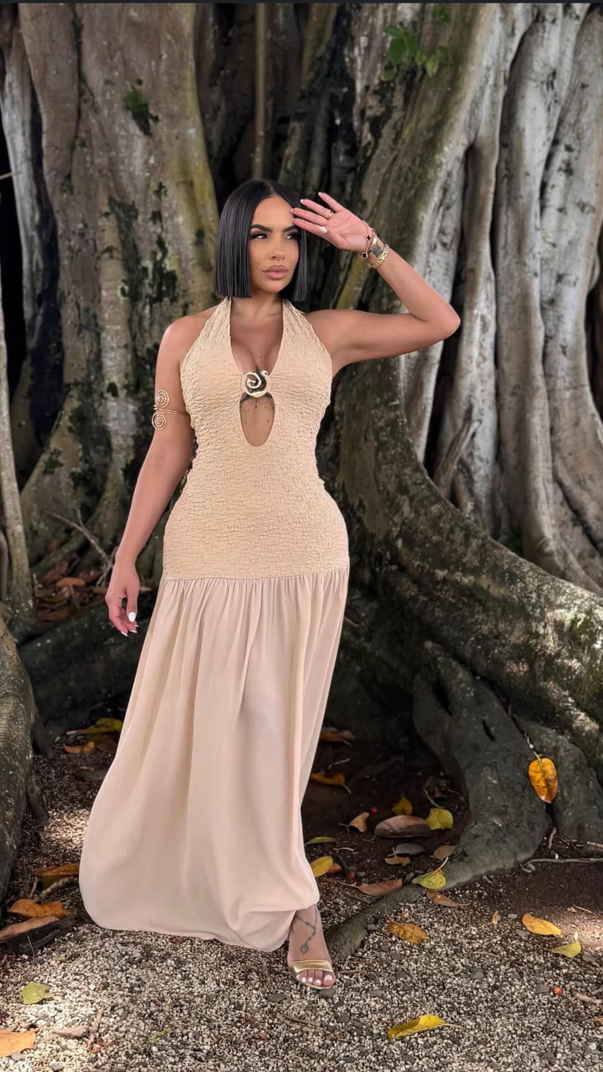 Golden Sands Nude Dress