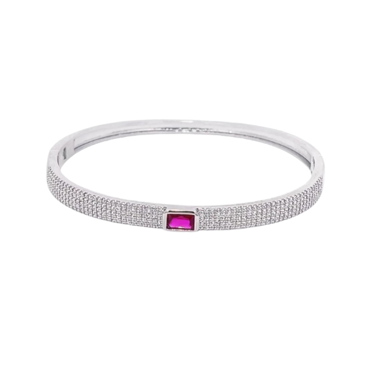 Paved Stone Bangle Bracelet
