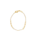 Textured Paperclip and Pearl Bracelet
