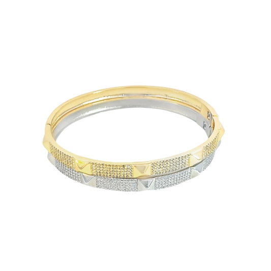Paved Stone Bangle Bracelet