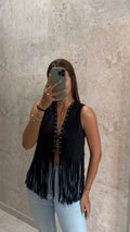 Fringe Black Vest