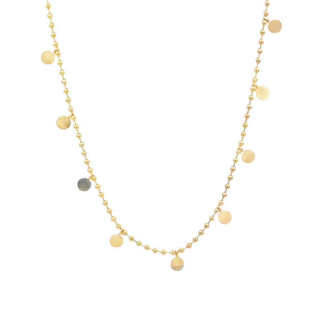 Bead Link Dangle Discs Necklace