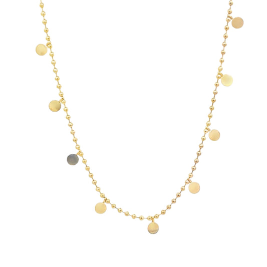 Bead Link Dangle Discs Necklace