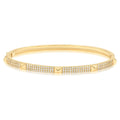 Pave 3 Row Stone Bangle