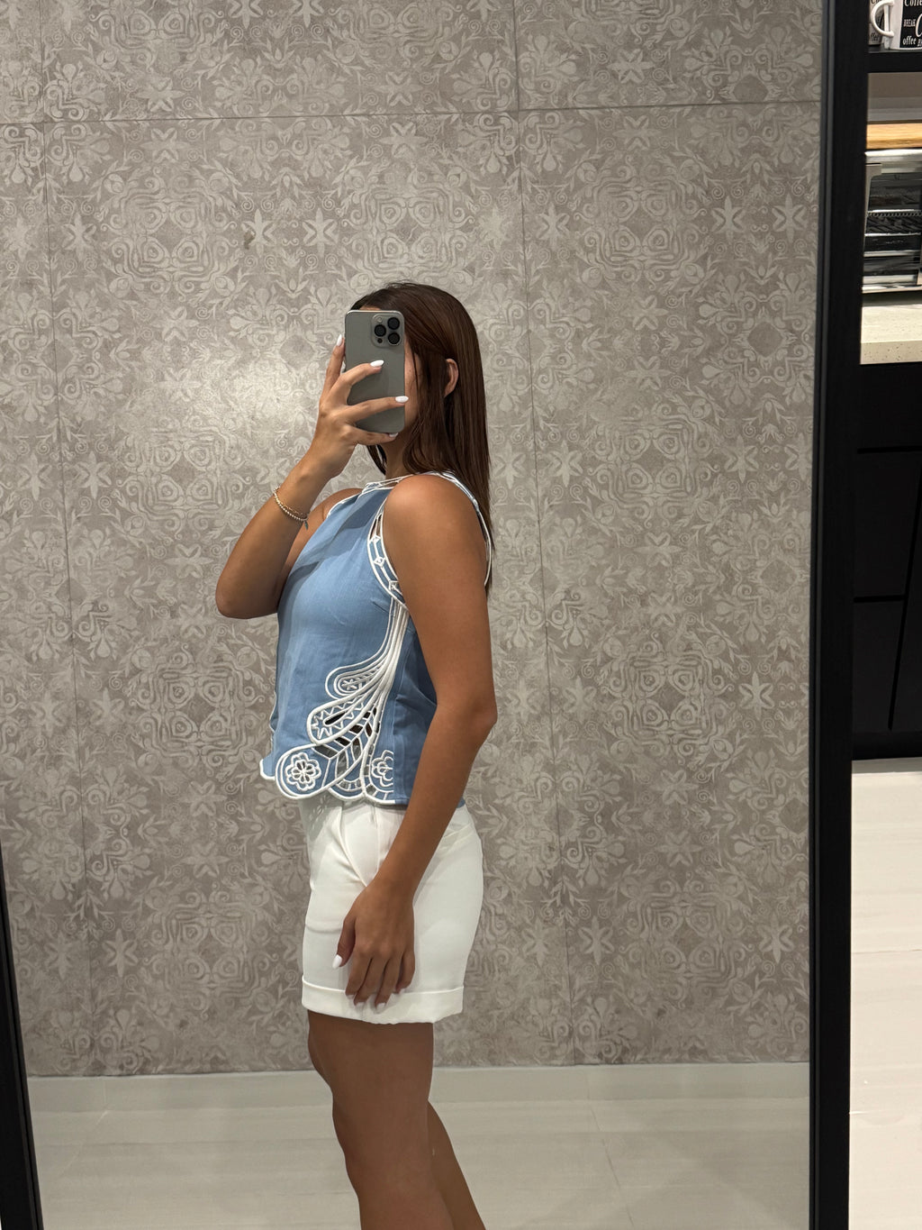 Blue Lacewave Blouse
