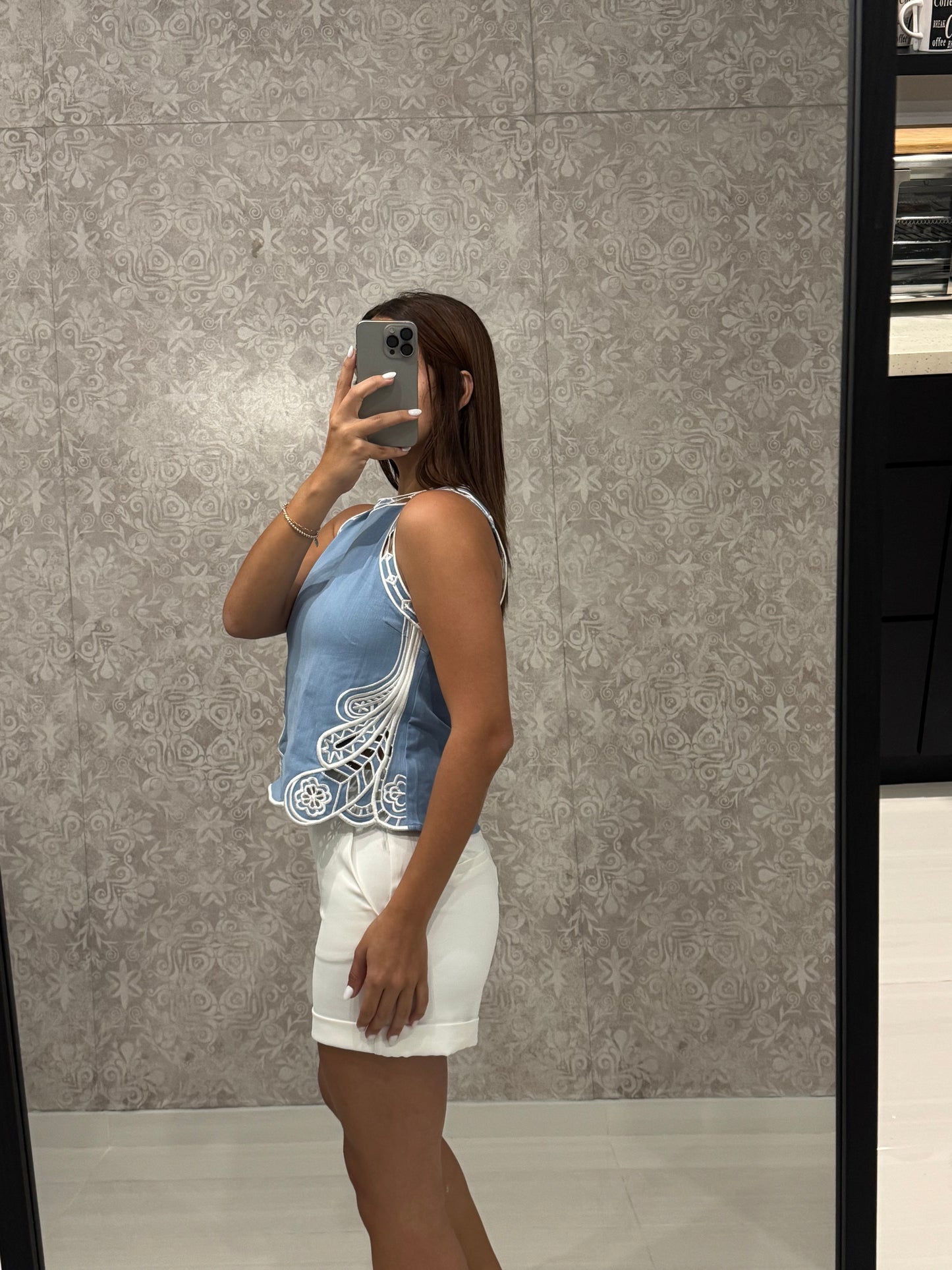 Blue Lacewave Blouse
