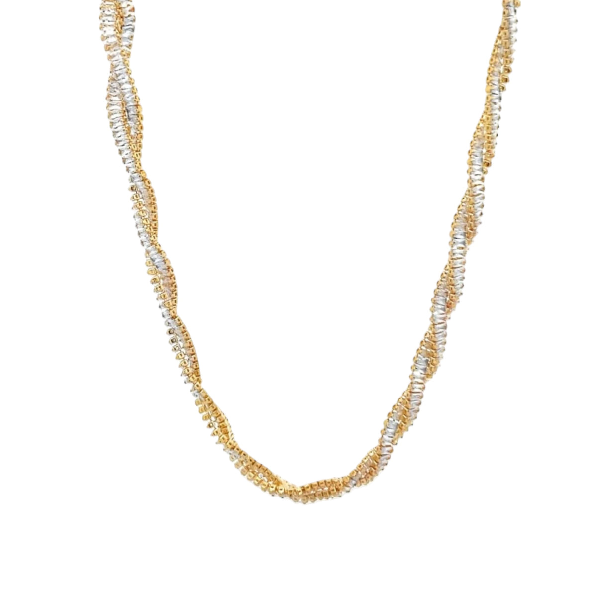 Twisted CZ Baguette Necklace